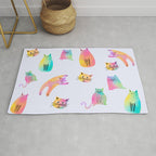Rainbow Cats Pastel Rug Gallery Image 1