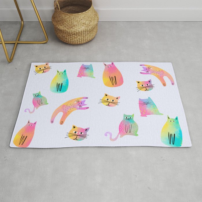 Rainbow Cats Pastel Rug Gallery Image 1