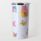 Rainbow Cats Pastel Travel Mug Gallery Image 1