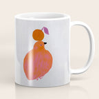 Fat Round Bird and Orange - Fuchsia and Grey Coffee Mug Gallery Image 1
