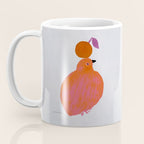 Fat Round Bird and Orange - Fuchsia and Grey Coffee Mug Gallery Image 3