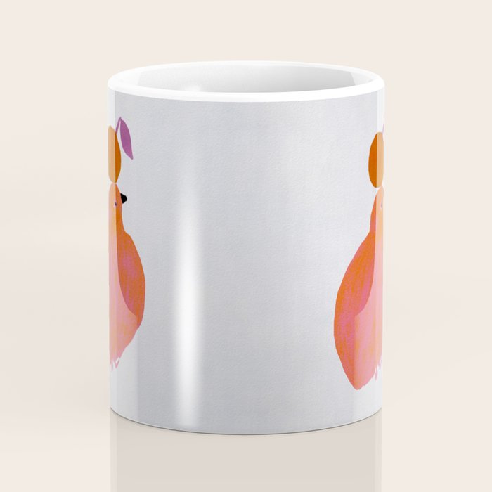 Fat Round Bird and Orange - Fuchsia and Grey Coffee Mug Gallery Image 4