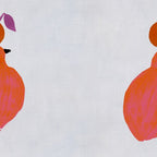 Fat Round Bird and Orange - Fuchsia and Grey Coffee Mug Gallery Image 2