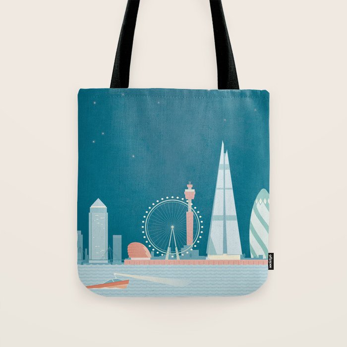 Vintage London Travel Poster Tote Bag Gallery Image 1