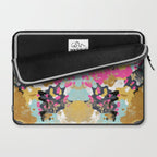 Laurel - Abstract painting in a free style with bold colors gold, navy, pink, blush, white, turquois Laptop Sleeve Gallery Image 2