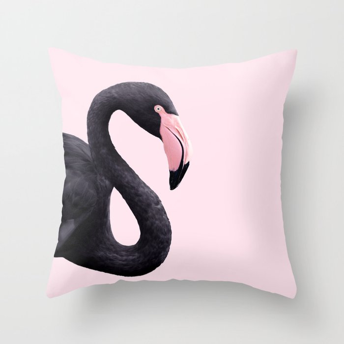 BLACK FLAMINGO Throw Pillow Gallery Image 6