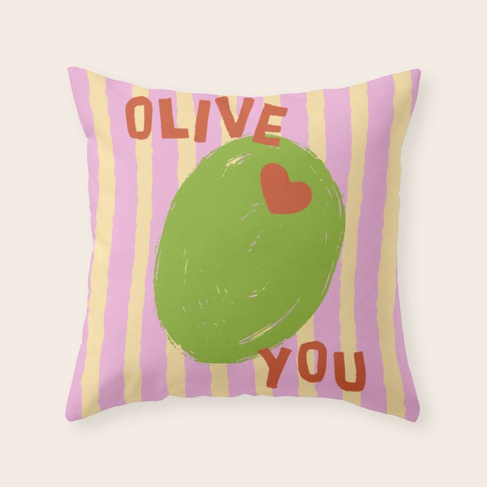 Love You Olive Kitchen Art Throw Pillow Gallery Image 6
