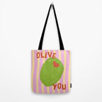 Love You Olive Kitchen Art Tote Bag Gallery Image 2