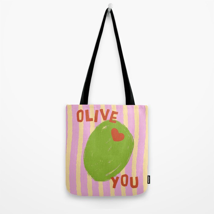 Love You Olive Kitchen Art Tote Bag Gallery Image 2