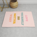 Love Yourself Art Print Rug Gallery Image 1