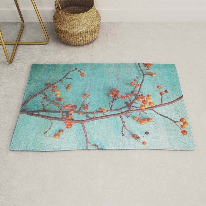 She Hung Her Dreams on Branches - autumn botanical still life photo cottage decor Rug Gallery Image 1