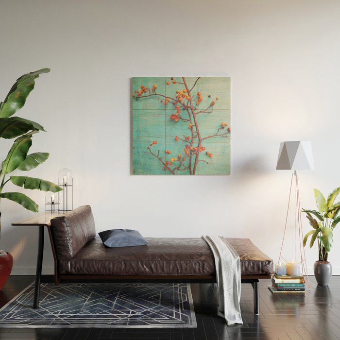 She Hung Her Dreams on Branches - autumn botanical still life photo cottage decor Wood Wall Art Gallery Image 2