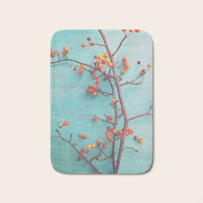 She Hung Her Dreams on Branches - autumn botanical still life photo cottage decor Bath Mat Gallery Image 1