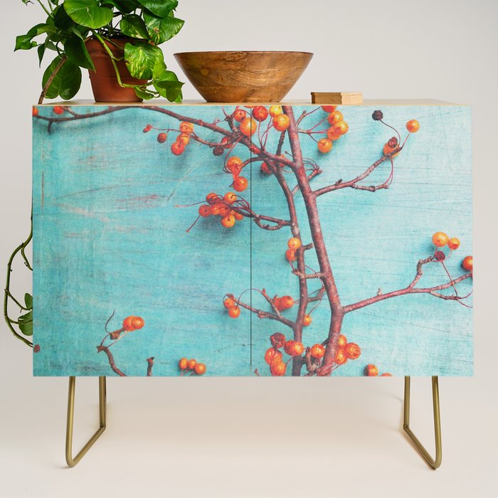 She Hung Her Dreams on Branches - autumn botanical still life photo cottage decor Credenza Gallery Image 1