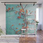She Hung Her Dreams on Branches - autumn botanical still life photo cottage decor Wall Mural Gallery Image 1