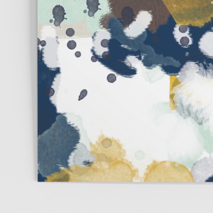 Sloane - Abstract painting in modern fresh colors navy, mint, blush, cream, white, and gold Poster Gallery Image 3