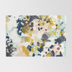 Sloane - Abstract painting in modern fresh colors navy, mint, blush, cream, white, and gold Rug Gallery Image 2