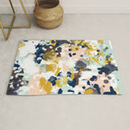 Sloane - Abstract painting in modern fresh colors navy, mint, blush, cream, white, and gold Rug Gallery Image 1