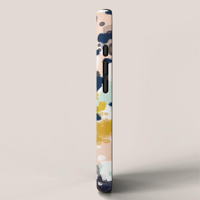 Sloane - Abstract painting in modern fresh colors navy, mint, blush, cream, white, and gold iPhone Case Gallery Image 2