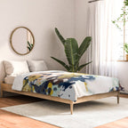 Sloane - Abstract painting in modern fresh colors navy, mint, blush, cream, white, and gold Comforter Gallery Image 2