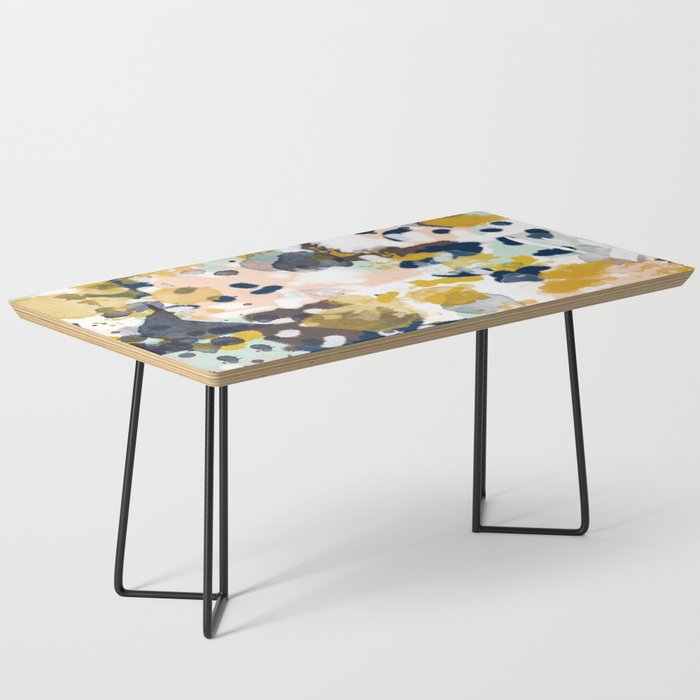 Sloane - Abstract painting in modern fresh colors navy, mint, blush, cream, white, and gold Coffee Table Gallery Image 1