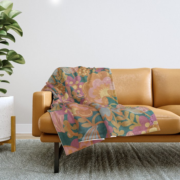 70s pattern Throw Blanket Gallery Image 1