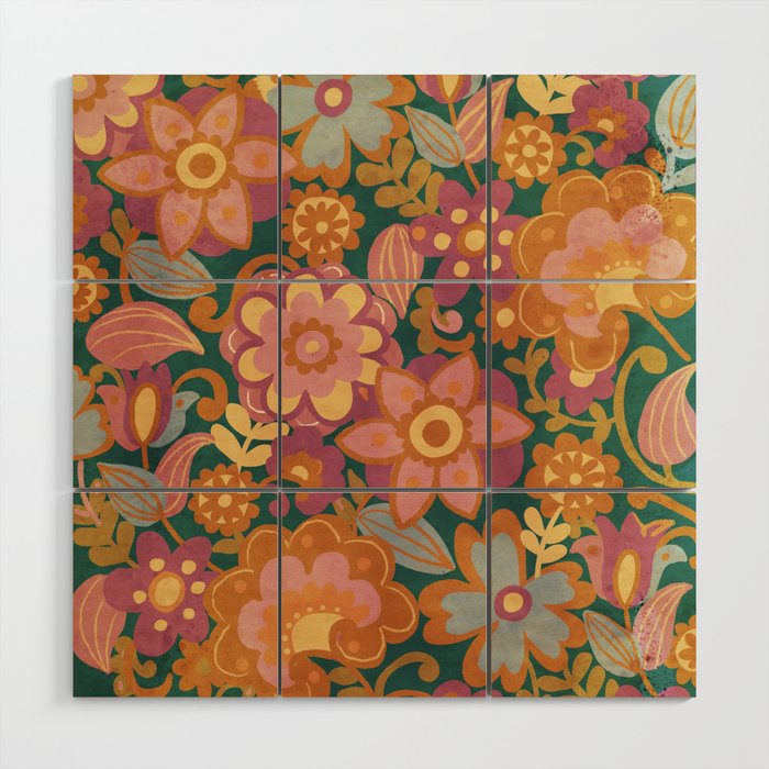 70s pattern Wood Wall Art Gallery Image 1