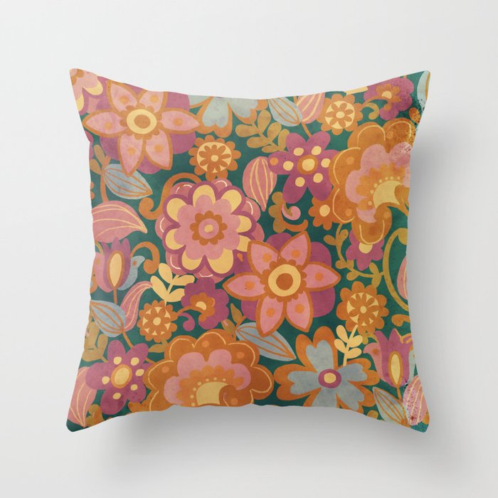70s pattern Throw Pillow Gallery Image 6
