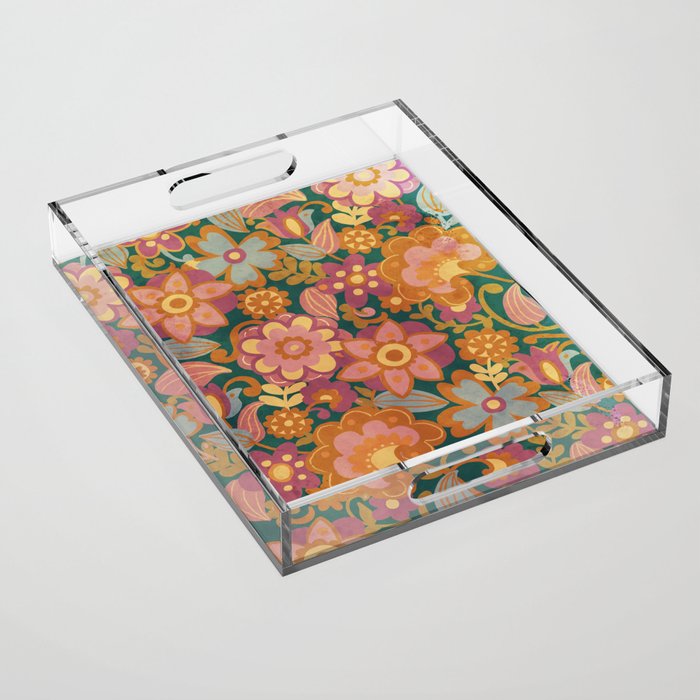 70s pattern Acrylic Tray Gallery Image 1