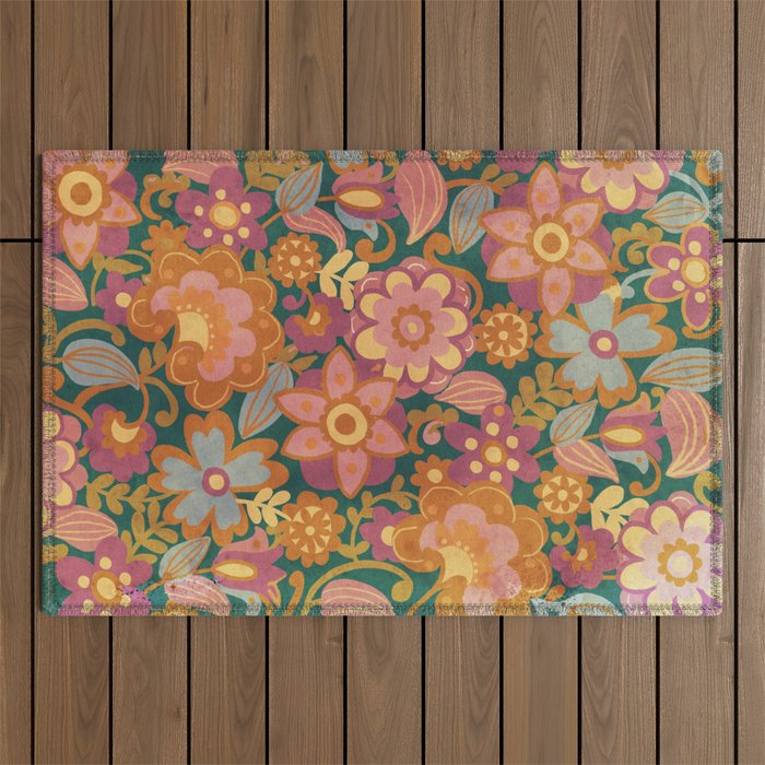 70s pattern Outdoor Rug Gallery Image 1