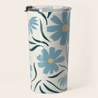 Happy Florals, Light Blue and Yellow Travel Mug Gallery Image 3
