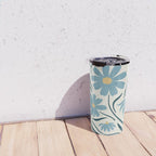 Happy Florals, Light Blue and Yellow Travel Mug Gallery Image 4