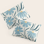 Happy Florals, Light Blue and Yellow Pillow Sham Gallery Image 3