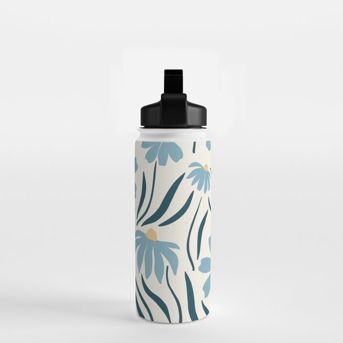 Happy Florals, Light Blue and Yellow Water Bottle Gallery Image 2