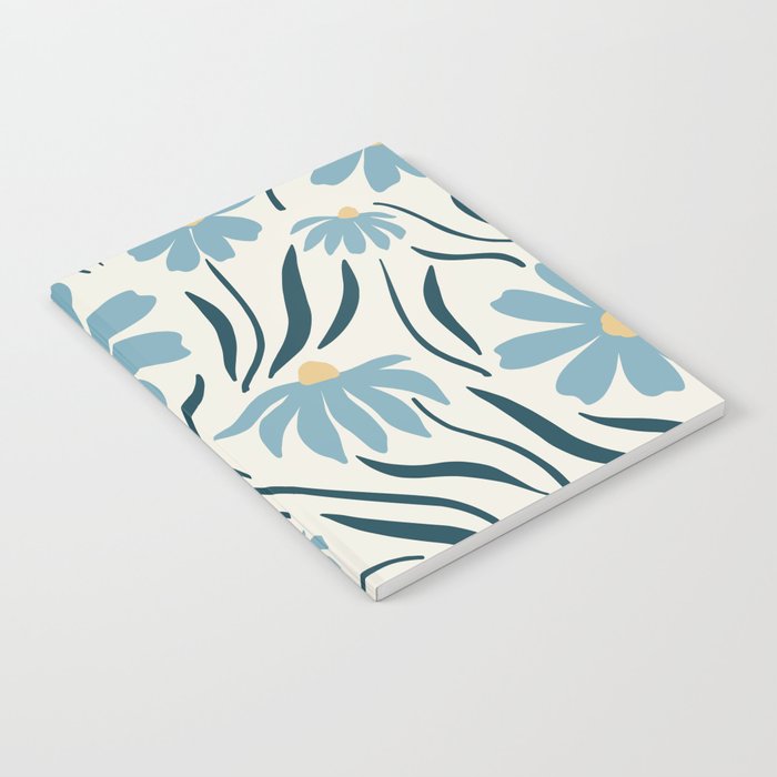 Happy Florals, Light Blue and Yellow Notebook Gallery Image 2