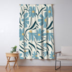 Happy Florals, Light Blue and Yellow Window Curtain Gallery Image 5