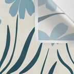 Happy Florals, Light Blue and Yellow Wall Tapestry Gallery Image 3