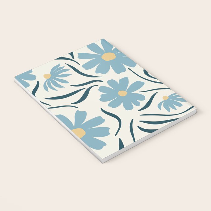 Happy Florals, Light Blue and Yellow Notebook Gallery Image 3