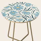 Happy Florals, Light Blue and Yellow Side Table Gallery Image 2