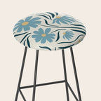 Happy Florals, Light Blue and Yellow Stool Gallery Image 2