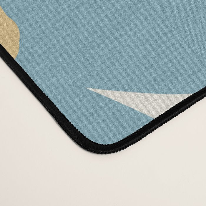 Happy Florals, Light Blue and Yellow Desk Mat Gallery Image 4