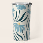 Happy Florals, Light Blue and Yellow Travel Mug Gallery Image 2