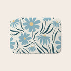 Happy Florals, Light Blue and Yellow Bath Mat Gallery Image 1