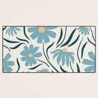 Happy Florals, Light Blue and Yellow Desk Mat Gallery Image 3