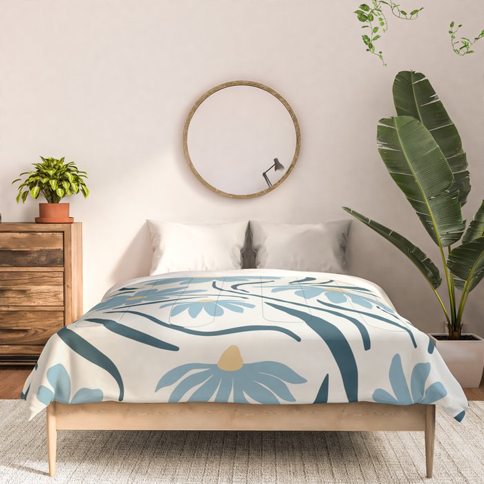 Happy Florals, Light Blue and Yellow Comforter Gallery Image 3