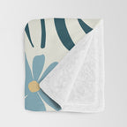 Happy Florals, Light Blue and Yellow Throw Blanket Gallery Image 3