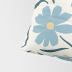 Happy Florals, Light Blue and Yellow Pillow Sham Gallery Image 4
