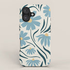 Happy Florals, Light Blue and Yellow iPhone Case Gallery Image 1