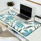 Happy Florals, Light Blue and Yellow Desk Mat Gallery Image 2