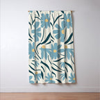 Happy Florals, Light Blue and Yellow Window Curtain Gallery Image 3